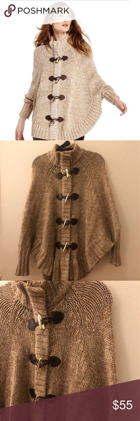 michael michael kors tan poncho with gold buttons|Women's Designer MICHAEL Michael Kors Ponchos & Capes.